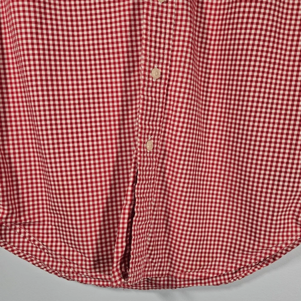 Ralph Lauren Boys Red Gingham Button Down Shirt Size Medium‎ Long Sleeve